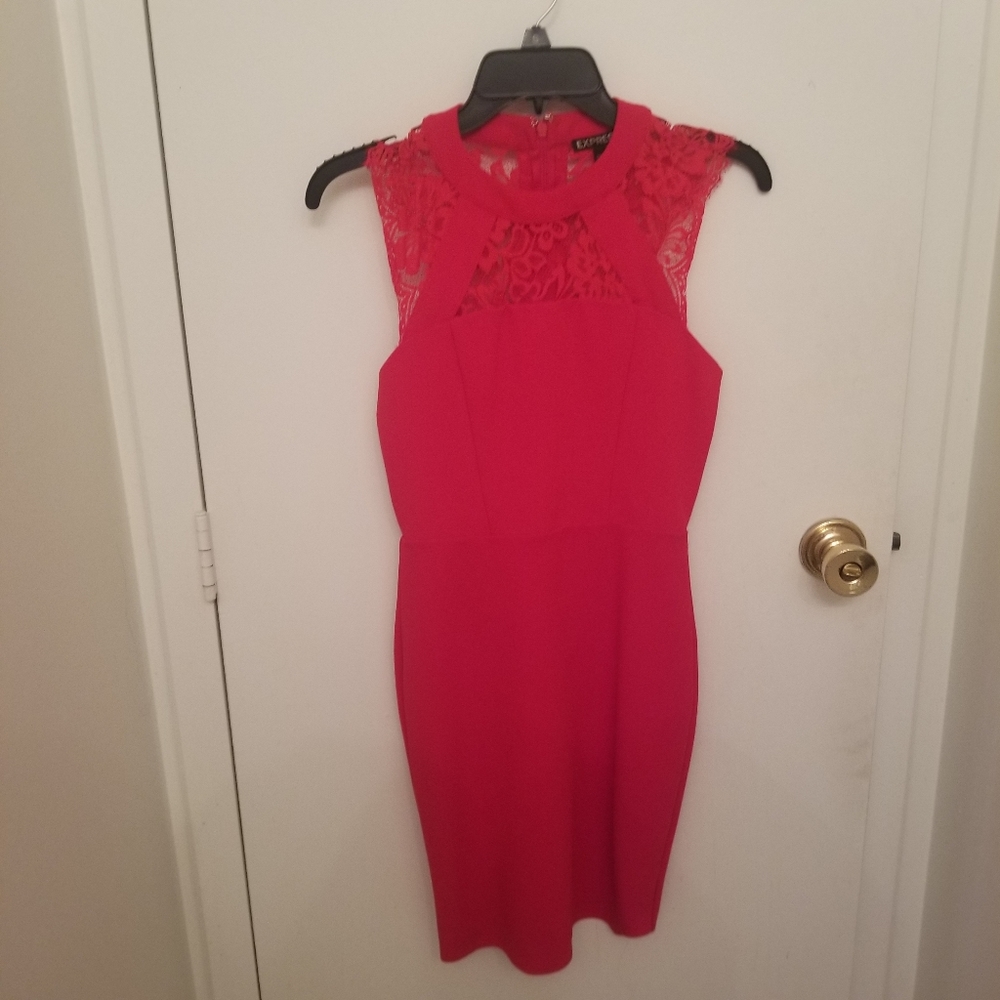 Express Red Lace Dress